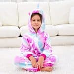 Pijama de Unicornio Suave Onesie Pijamas de Una Pieza para Niñas